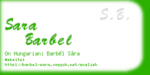 sara barbel business card